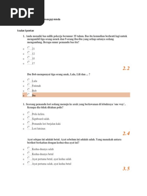 Soalan Spontan Teka Teki Menguji Minda Pdf