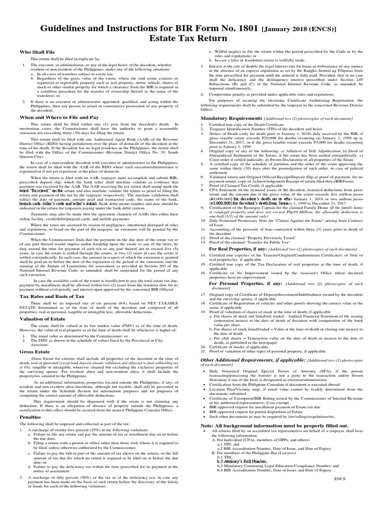 1801 GL Final - Rev PDF | PDF | Estate Tax In The United States | Payments