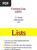 Common Lisp LISTS