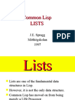 Common Lisp LISTS
