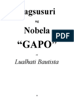 Pagsusuri NG Nobela (Gapo) Ni Lualhati Bautista