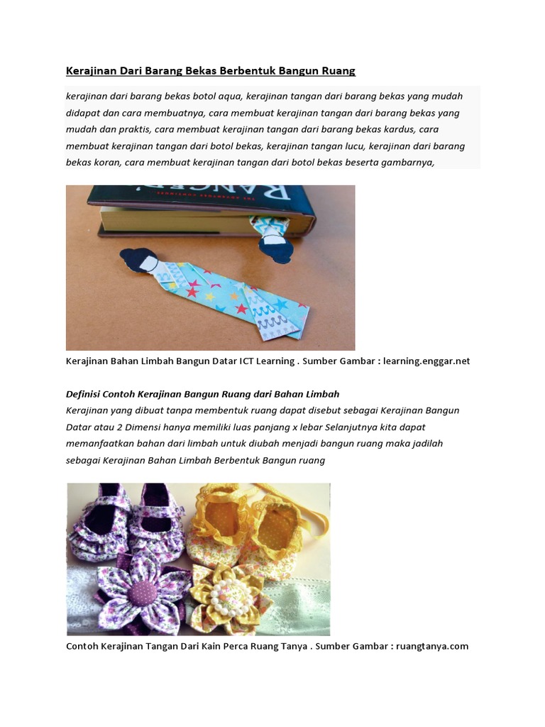 Kerajinan Dari Barang Bekas Berbentuk Bangun Ruang
