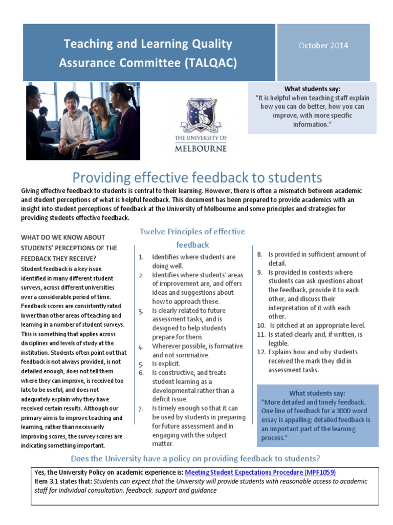 Effective Feedback Strategies for Students | PDF