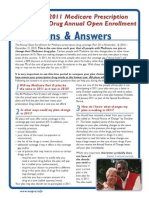 Questions & Answers: 2011 Medicare Prescription Drug Annual Open Enrollment