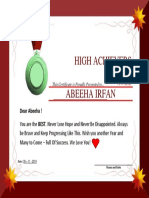 Abeeha Certificate