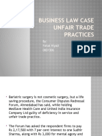 Business Law Case Unfair Trade Practices