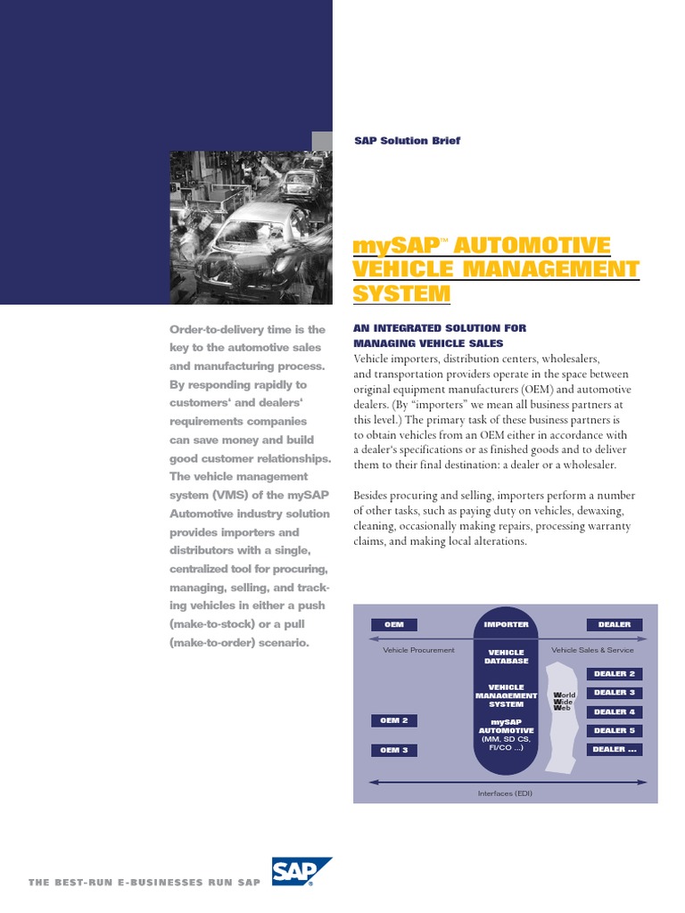 Sap Vehicle Management System PDF | PDF | Business | Computers