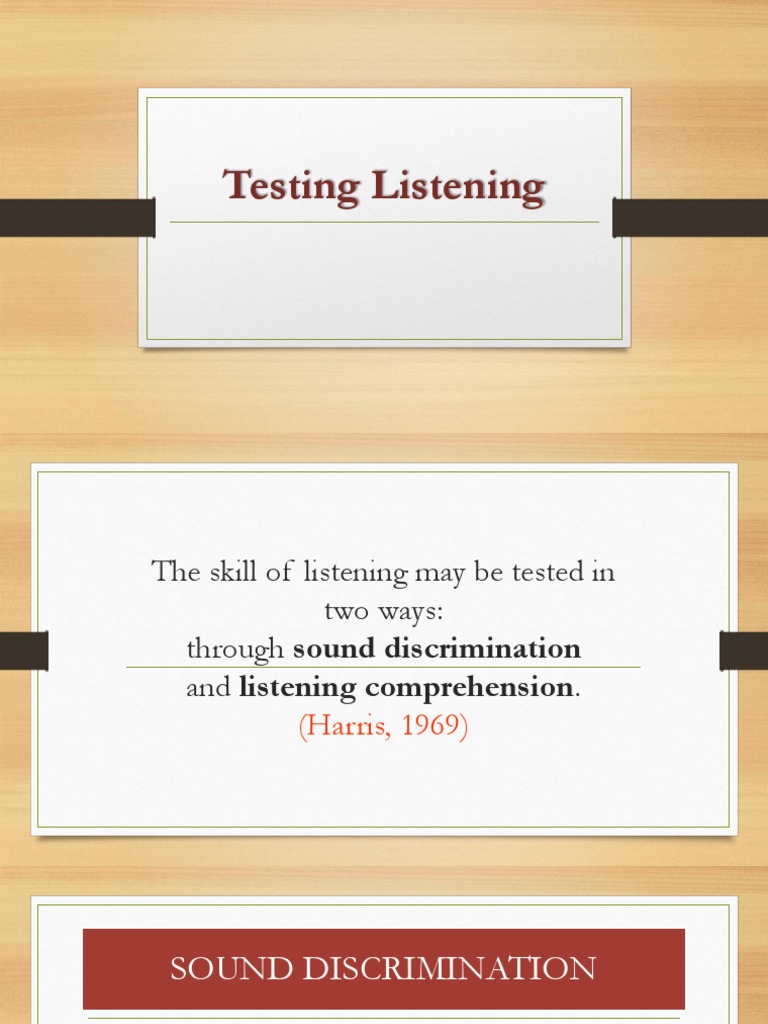 Listening Skills Assessment Techniques | PDF
