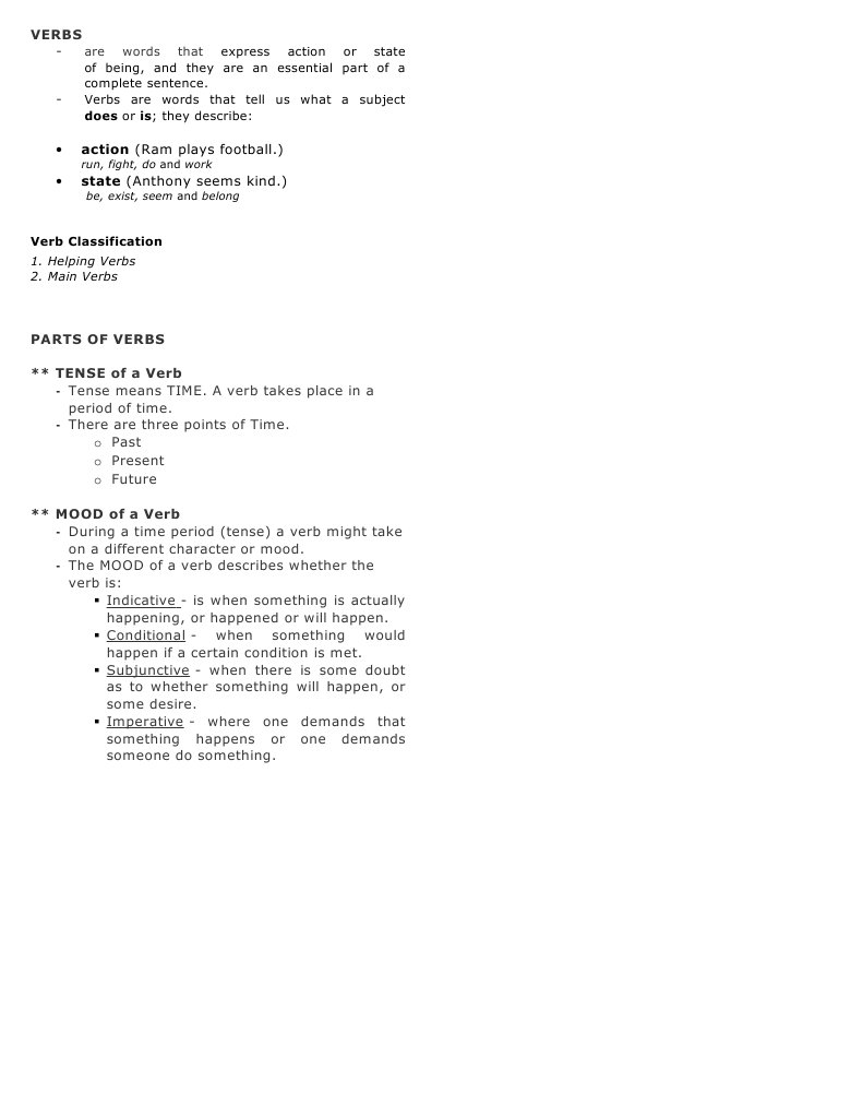 Verbs | PDF