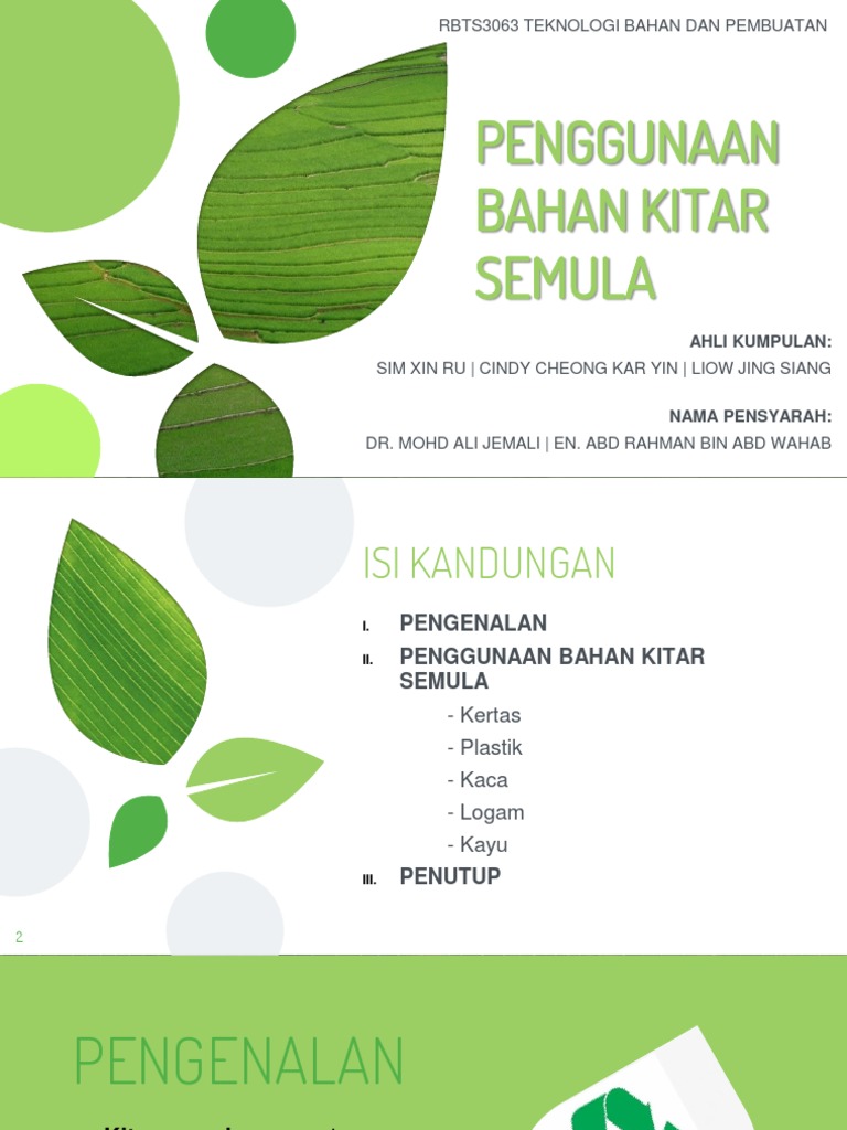 Tajuk 7 Penggunaan Bahan Kitar Semula | PDF