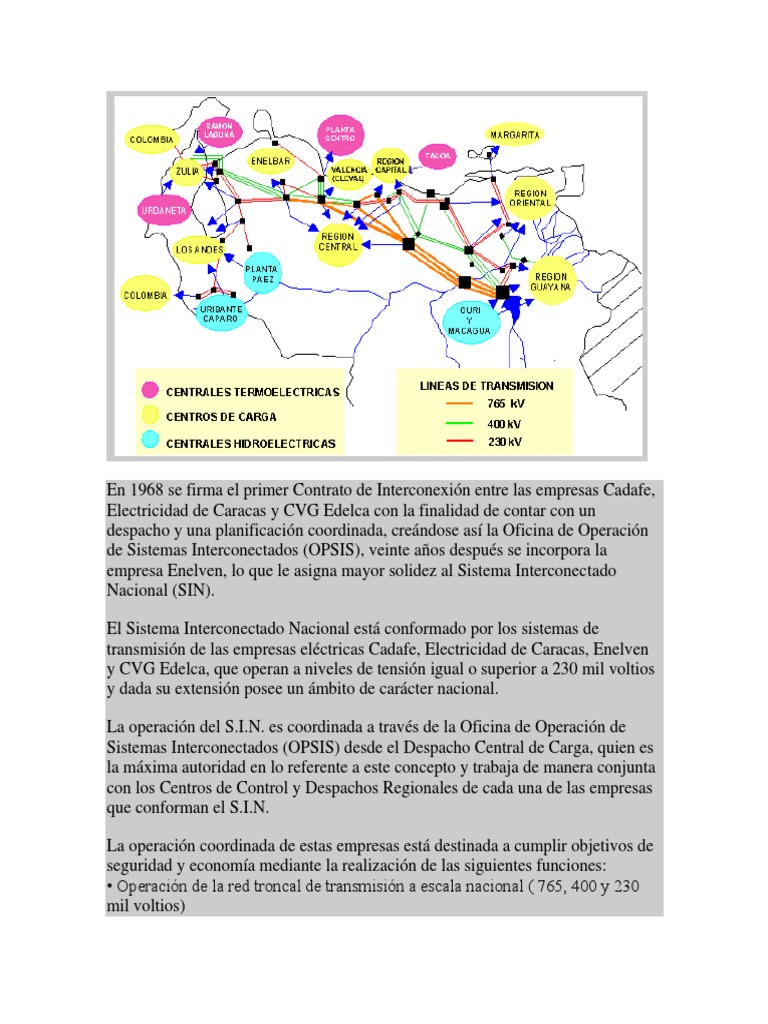 Sistema Interconectado Nacional de Venezuela | PDF | Subestacion ...