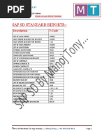 SAP SD Standard Reports T - CODESManoj Tony PDF