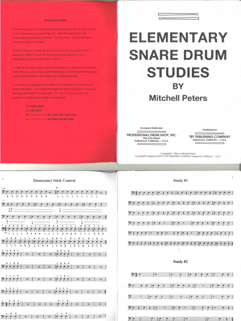 Elementary Snare Drum Studies Mitchell Peters PDF