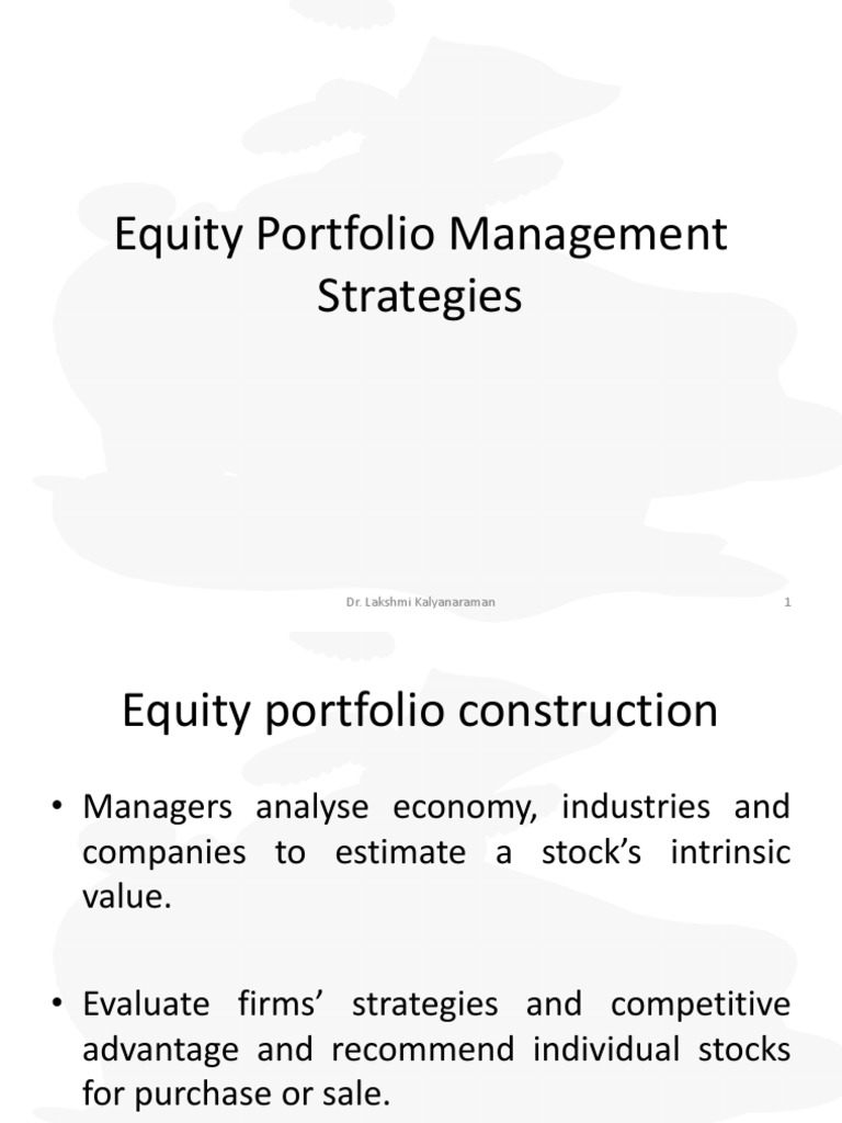 Equity Portfolio Management Strategies | PDF | Finance & Money Management