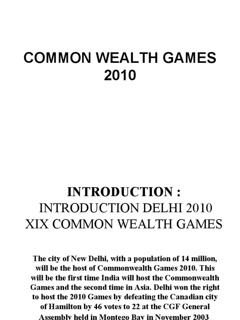 Common Wealth Games PDF Tourism Delhi