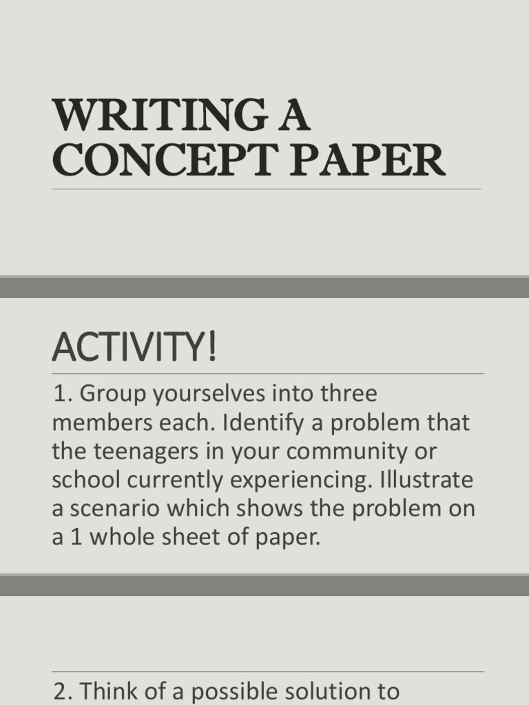 Writing a Concept Paper Guide | PDF | Language Arts & Discipline ...