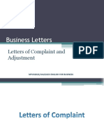L10 Letters of Complaint and Adjustment