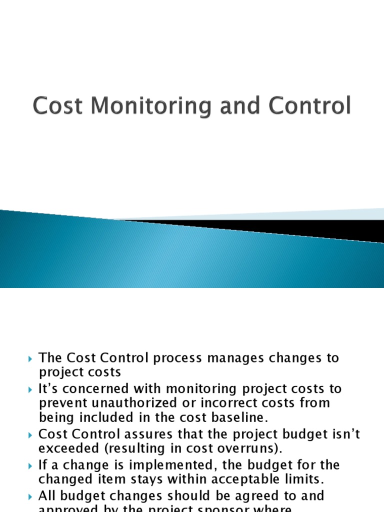 Cost Monitoring and Control PDF