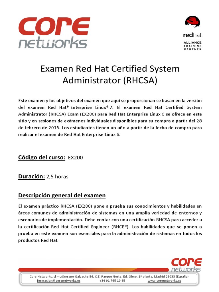 Examen Red Hat Certified System Administrator EX200 1 | PDF
