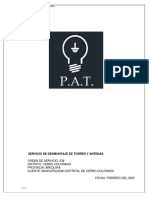 Informe de Desmontaje de Antena