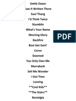 Nov 22 Set List