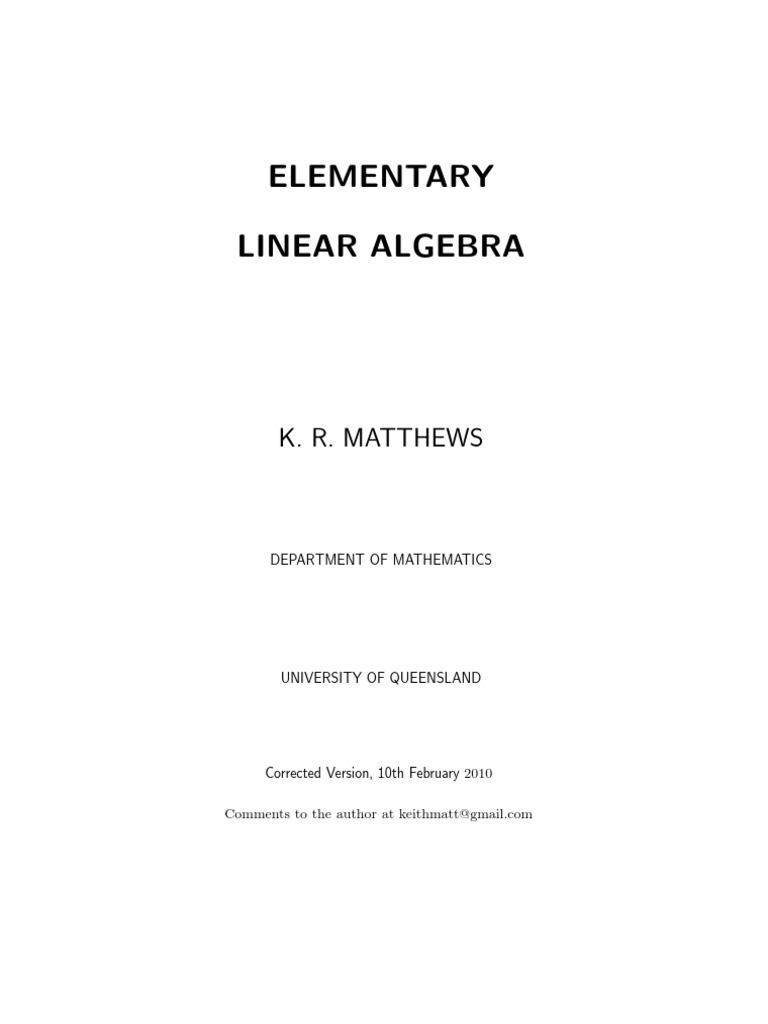 Linear Algebra | PDF