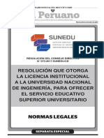 RESOLUCIÓN QUE OTORGA LA LICENCIA INSTITUCIONAL A LA UNI PARA OFRECER EL SERVICIO EDUCATIVO SUPERIOR UNIVERSITARIO.pdf