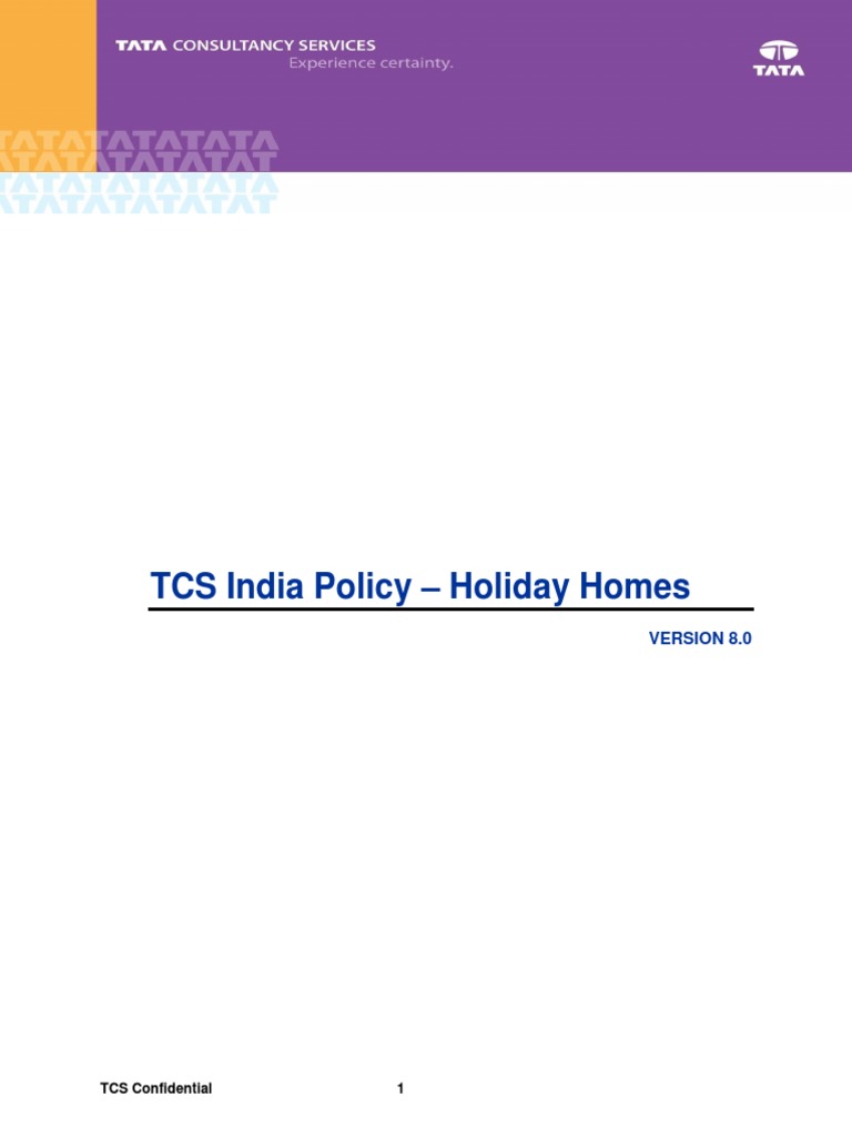 TCS India Policy Holiday Homes PDF