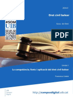 Dret Civil Balear: La Competència Fonts I Aplicació Del Dret Civil Balear
