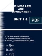Business Law AND Environment: Unit 1 & 2