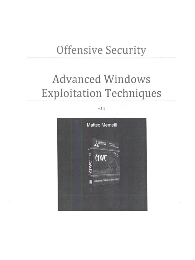 Advanced Windows Exploitation Techniques | PDF
