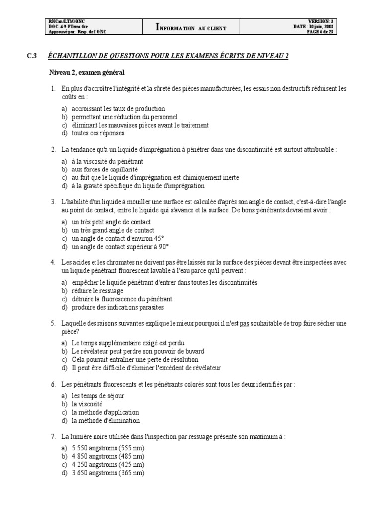 Qcm Ressuage 02 | Pdf