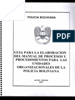 Elaboracion Del Manual de Procesos y Procedimientos para Las Unidades Organizacionales de La Pol. Bol. (R.a. 249-2014) PDF
