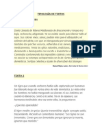 Tipología de textos: Análisis de cuatro textos