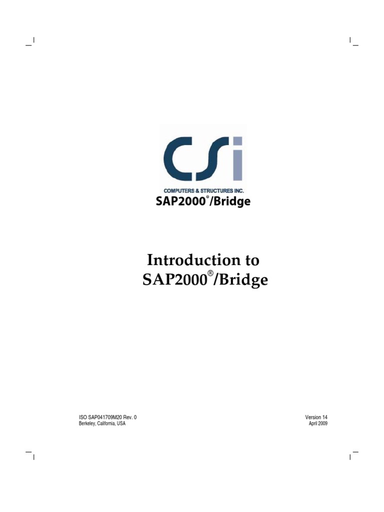 Introduction to SAP2000 Bridge Design | PDF | Bridge | 3 D Computer ...