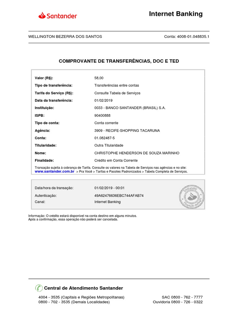 Comprovante Tim, PDF, Bancos