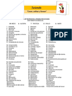 Lista de Sentimientos y Estados Emocionales - Juniorado PDF