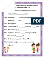 Panghalip Na Panao Worksheet | PDF