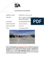 Acta de Recepción de Local Adecuado