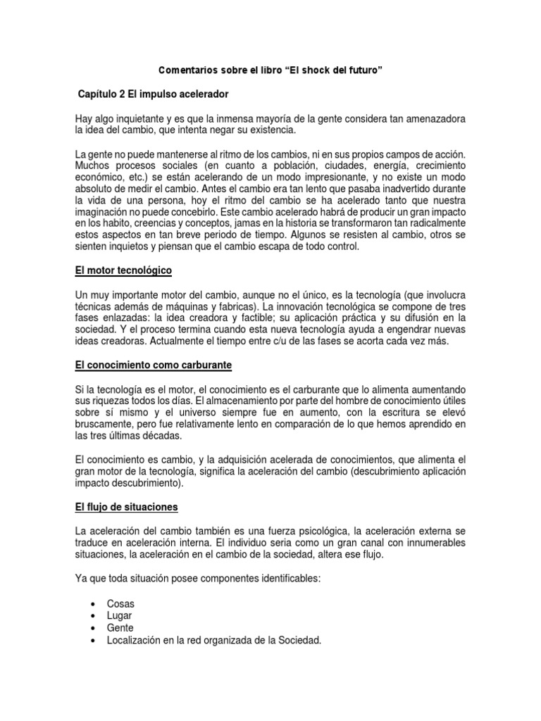 Capitulo 2 El Shock Del Futuro | PDF | Aceleración | Conocimiento