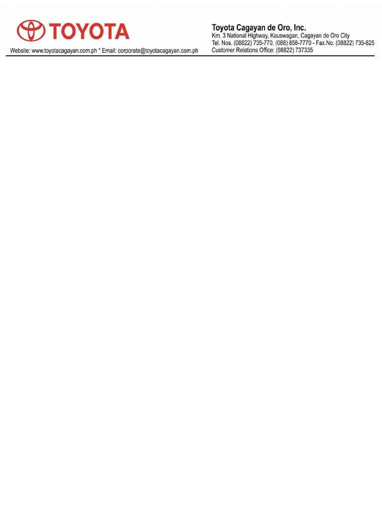 Toyota Letterhead A4 | PDF