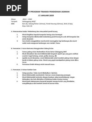 Aktiviti Program Transisi Pendidikan Jasmani Pdf