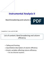 Instrumental Analysis II Band Broadening and Column Efficiency