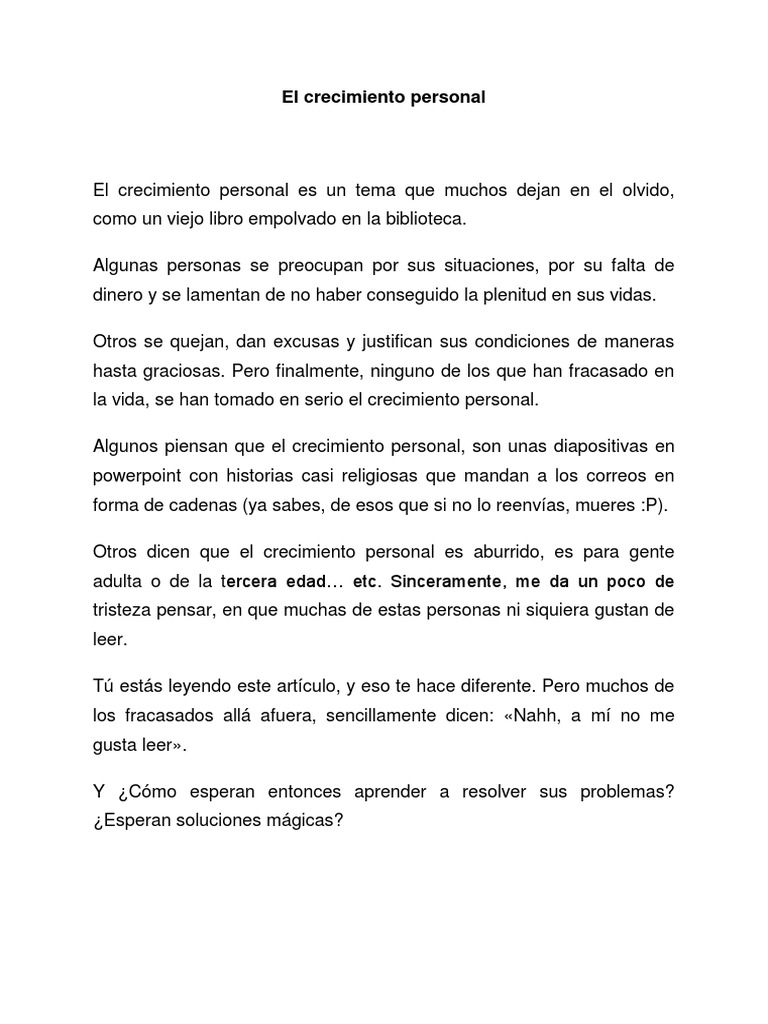 Crecimiento Personal y Espiritual | PDF | Desarrollo personal ...