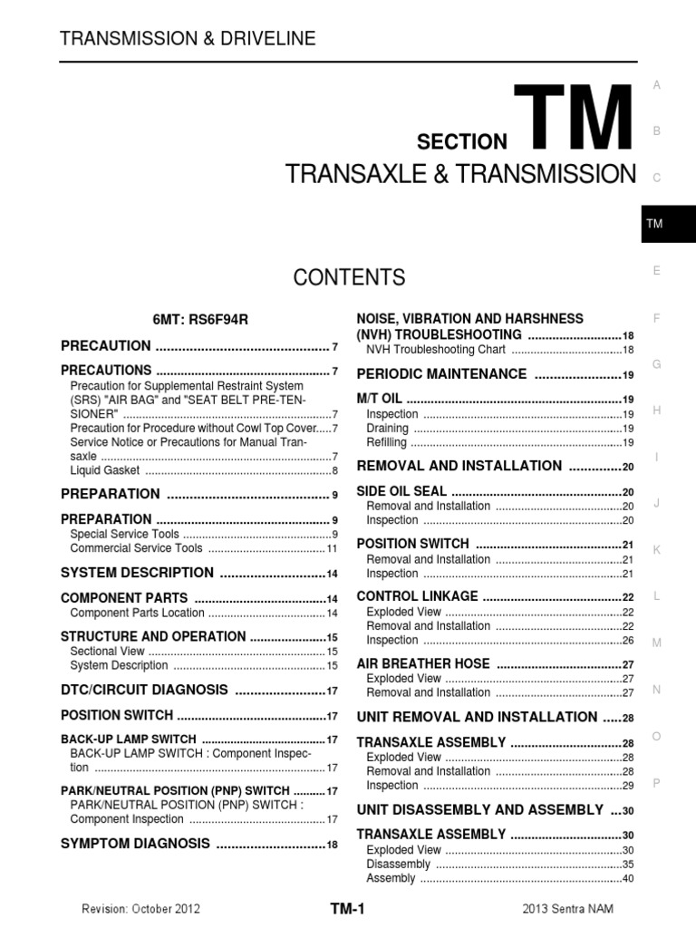 2013 NISSAN SENTRA SERVICE MANUAL PDF visual data 8