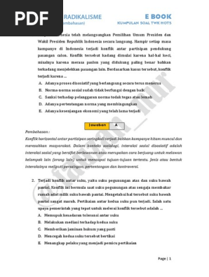 Kunci Soal Bonus Radikalisme Kumpulan Soal Twk Hots Fauzan Nur
