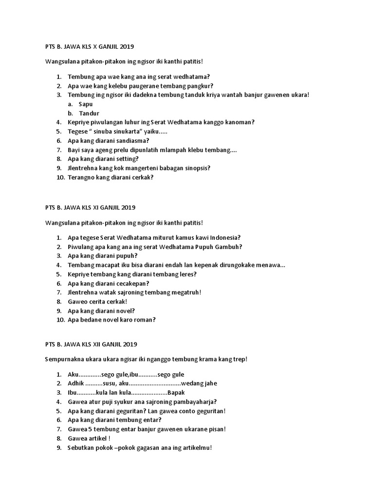 Pts B Jawa Kls X Ganjil 2019