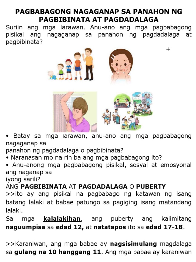 PAGBABAGONG NAGAGANAP SA PANAHON NG PAGBIBINATA AT PAGDADALAGA.docx