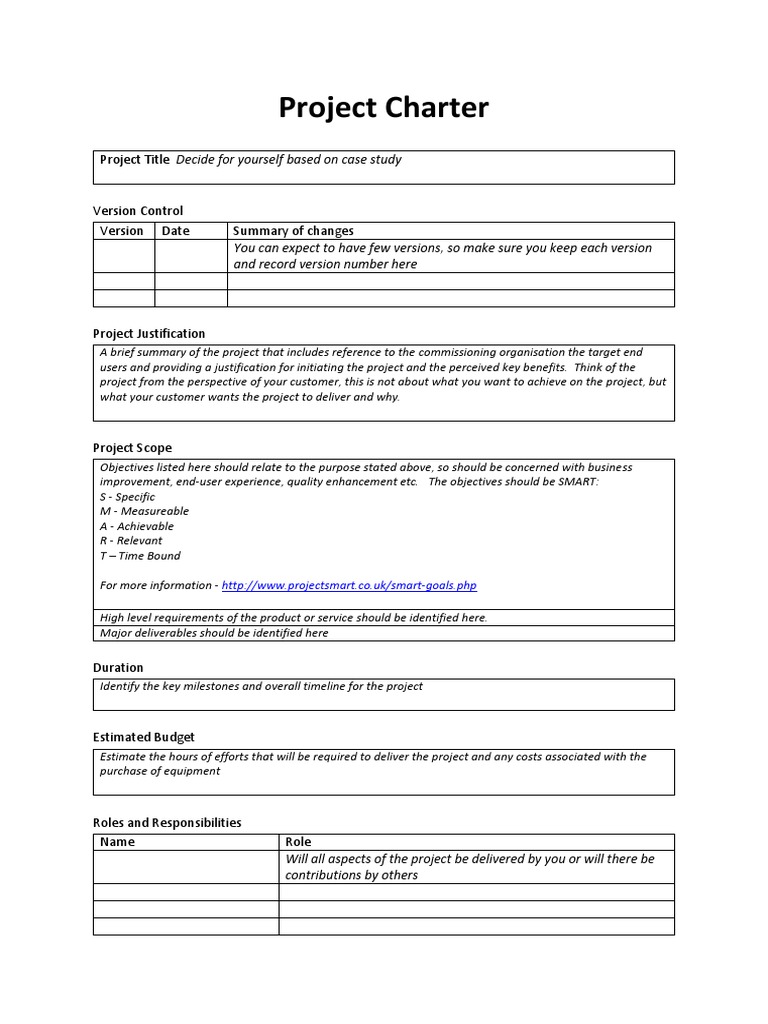 Project Charter Template | PDF