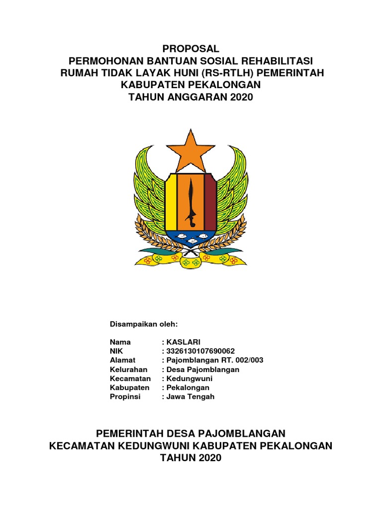 Proposal Bantuan RTLH Desa Pajomblangan | PDF
